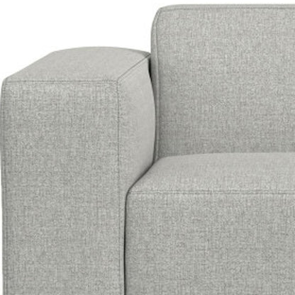 88" Gray Fabric Modular Sofa With Brown Legs