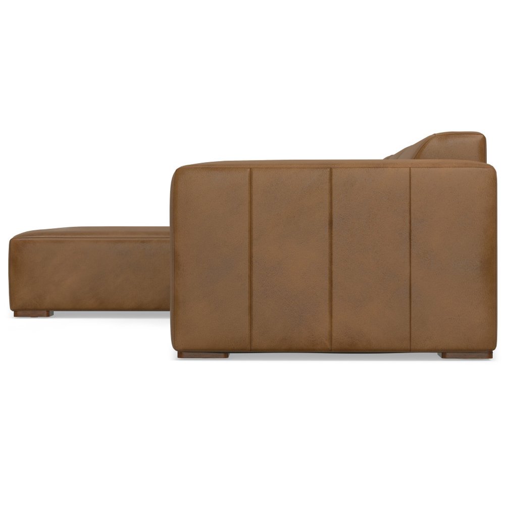 122" Brown Leather Modular Sofa