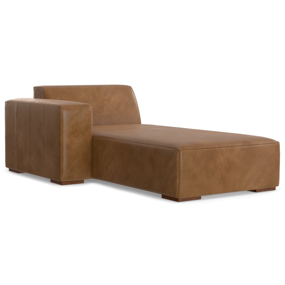122" Brown Leather Modular Sofa