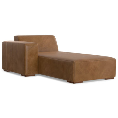 122" Brown Leather Modular Sofa