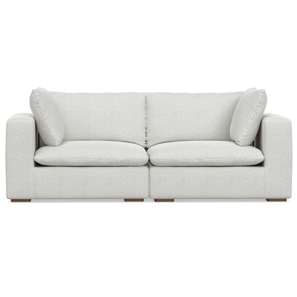 88" Gray Fabric Modular Sofa With Brown Legs