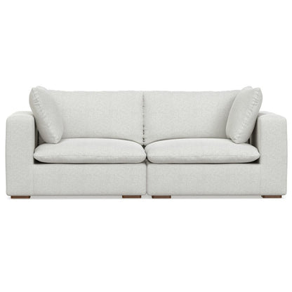 88" Gray Fabric Modular Sofa With Brown Legs