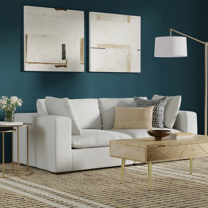 88" Gray Fabric Modular Sofa With Brown Legs