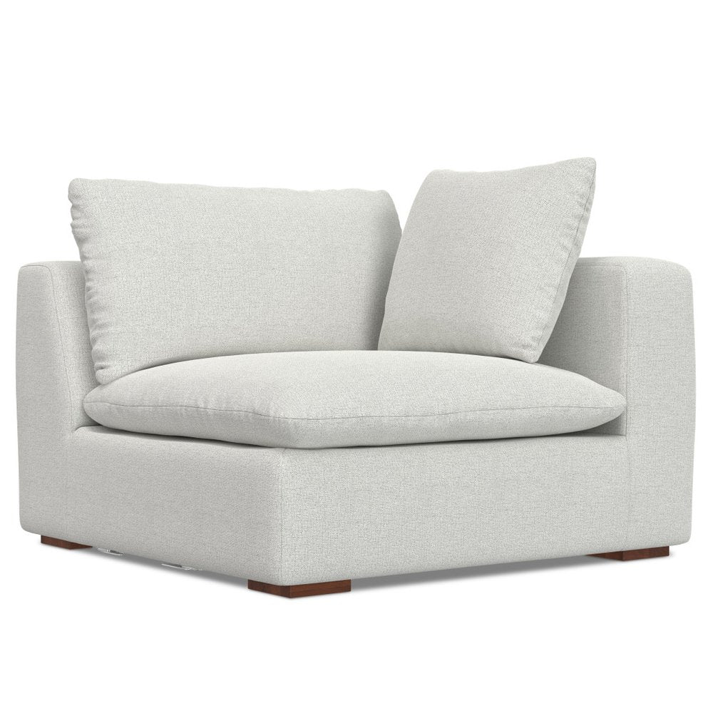 88" Gray Fabric Modular Sofa With Brown Legs