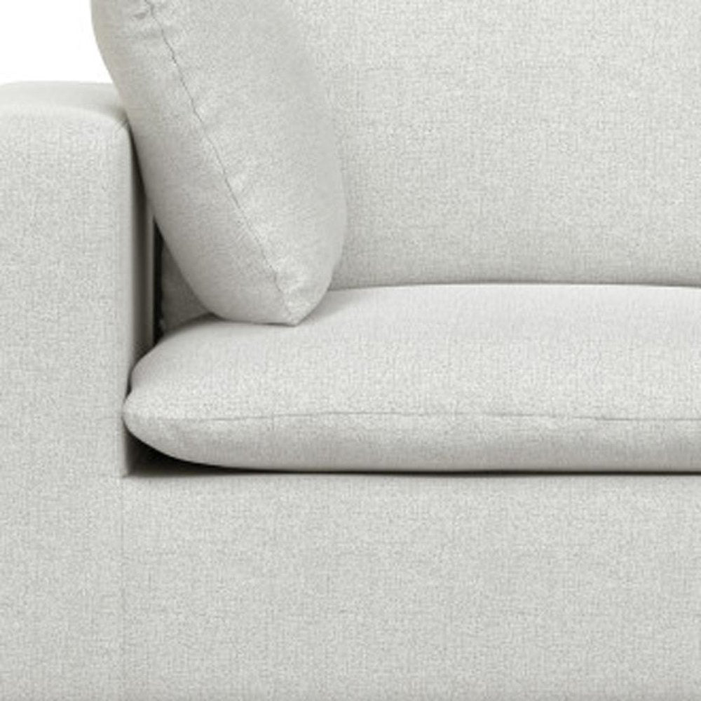 88" Gray Fabric Modular Sofa With Brown Legs