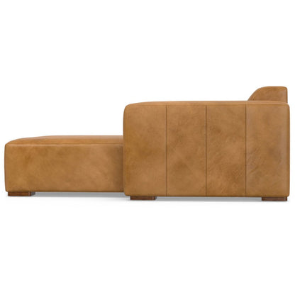 122" Sienna Leather Modular Sofa With Brown Legs