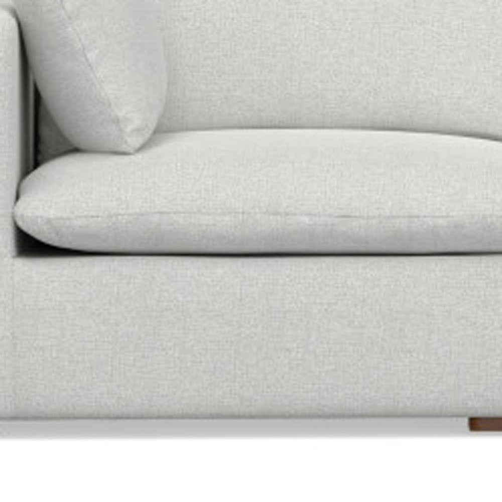 125" Gray Fabric Modular Sofa With Brown Legs