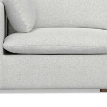 125" Gray Fabric Modular Sofa With Brown Legs