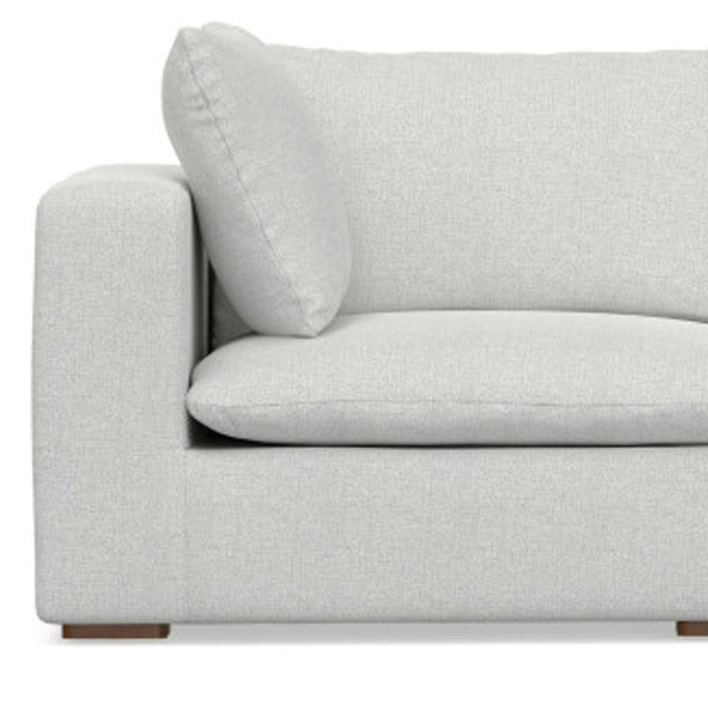 125" Gray Fabric Modular Sofa With Brown Legs