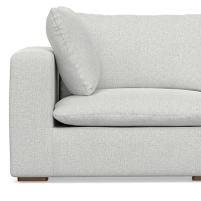 125" Gray Fabric Modular Sofa With Brown Legs