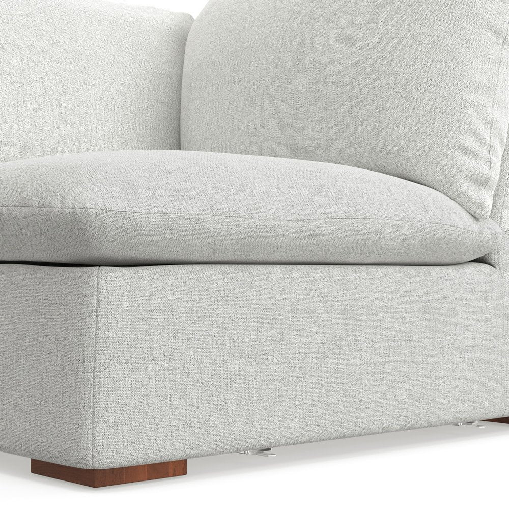 44" Gray Fabric Modular Sofa With Brown Legs