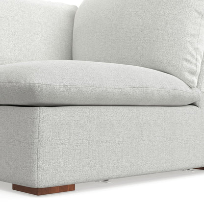 44" Gray Fabric Modular Sofa With Brown Legs