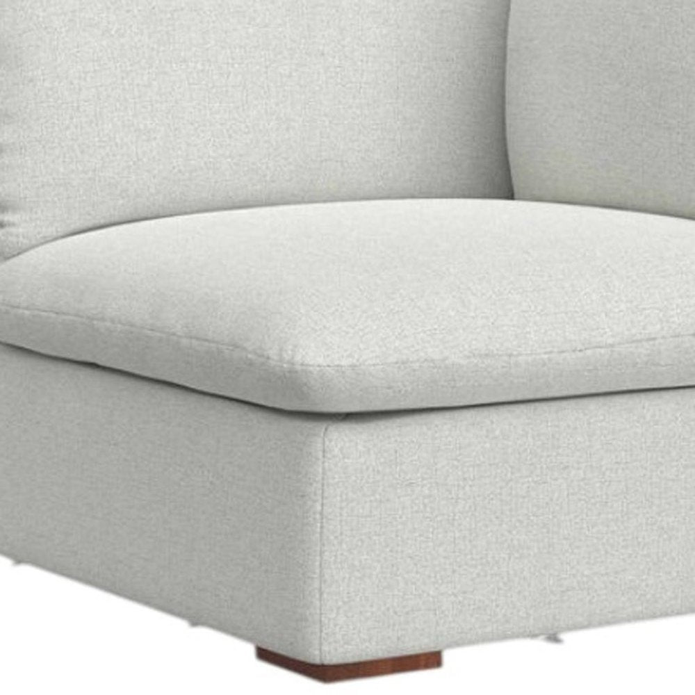 44" Gray Fabric Modular Sofa With Brown Legs