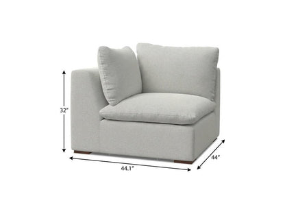 44" Gray Fabric Modular Sofa With Brown Legs