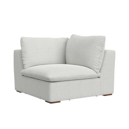 44" Gray Fabric Modular Sofa With Brown Legs
