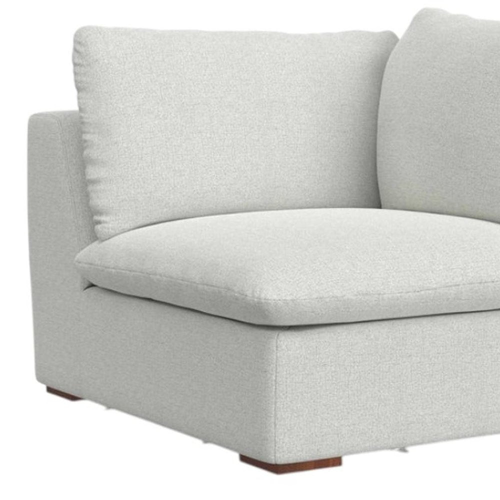 44" Gray Fabric Modular Sofa With Brown Legs