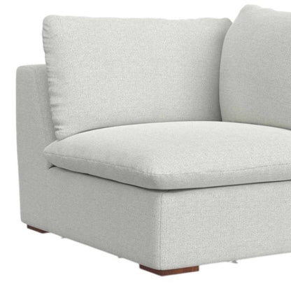 44" Gray Fabric Modular Sofa With Brown Legs