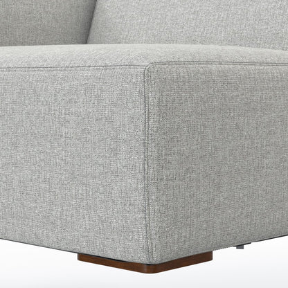 44" Gray Fabric Modular Sofa With Brown Legs