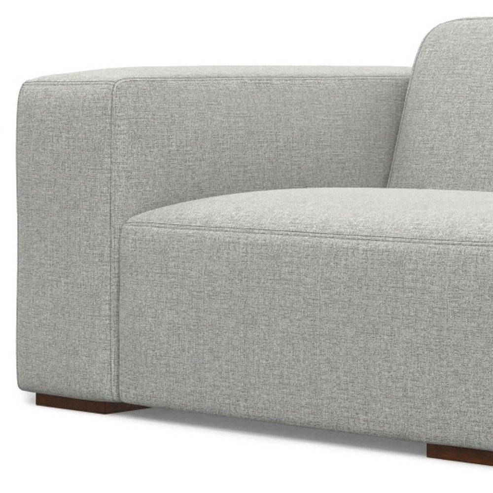 44" Gray Fabric Modular Sofa With Brown Legs