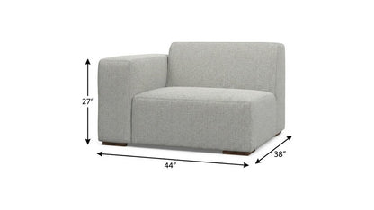 44" Gray Fabric Modular Sofa With Brown Legs