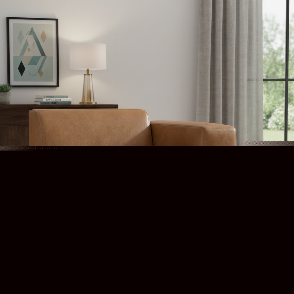 44" Brown Leather Modular Sofa