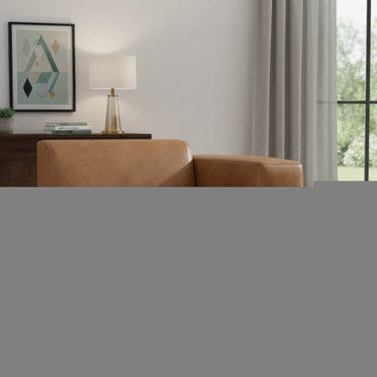 44" Brown Leather Modular Sofa
