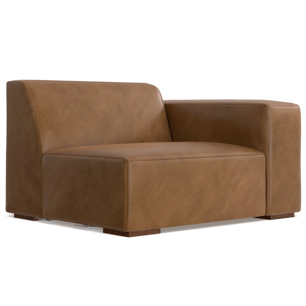 44" Brown Leather Modular Sofa