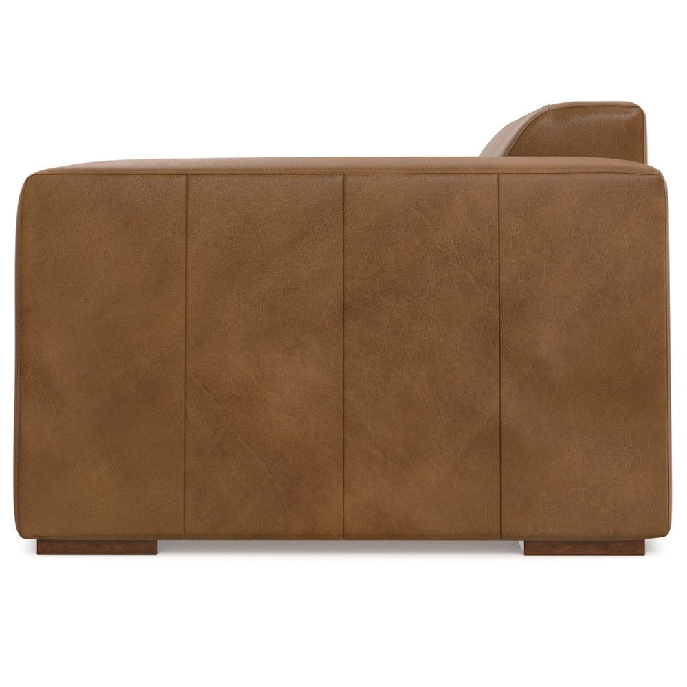 44" Brown Leather Modular Sofa