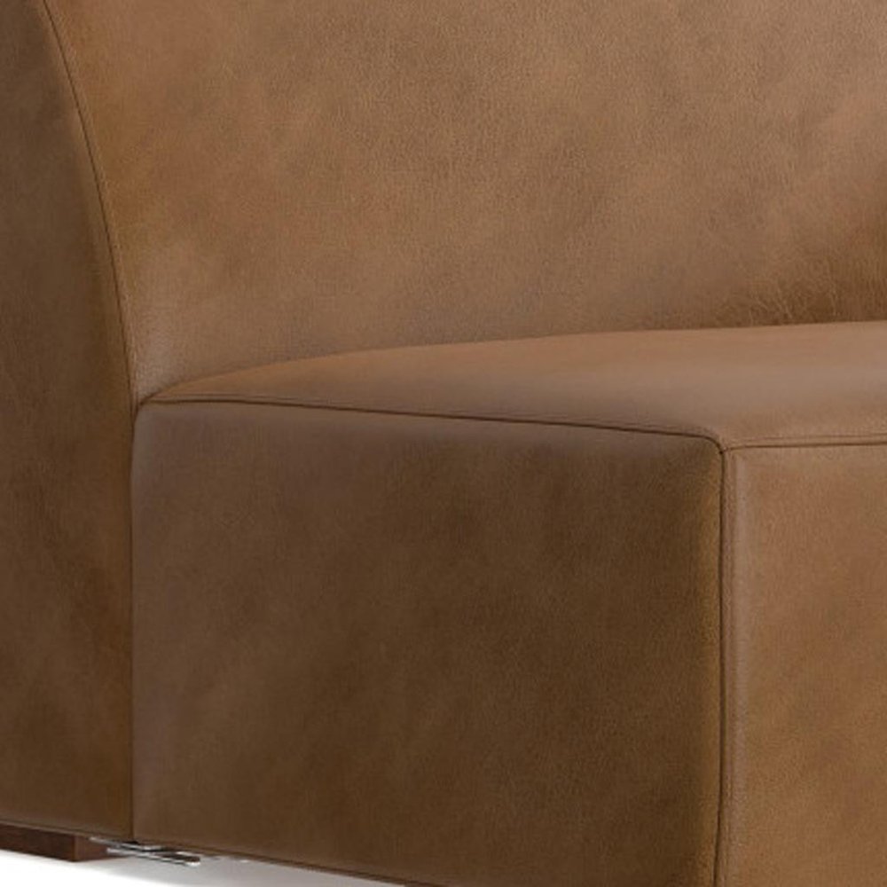 44" Brown Leather Modular Sofa