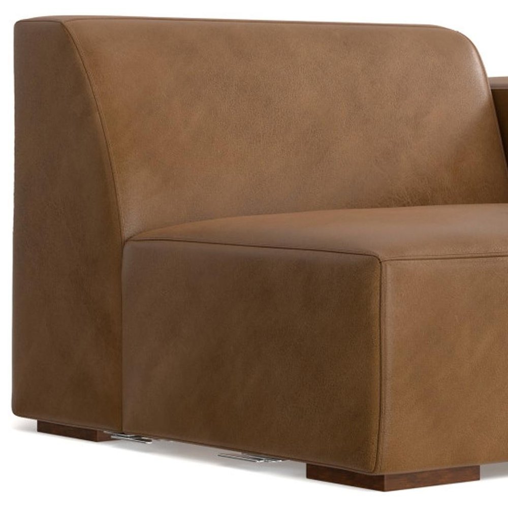44" Brown Leather Modular Sofa