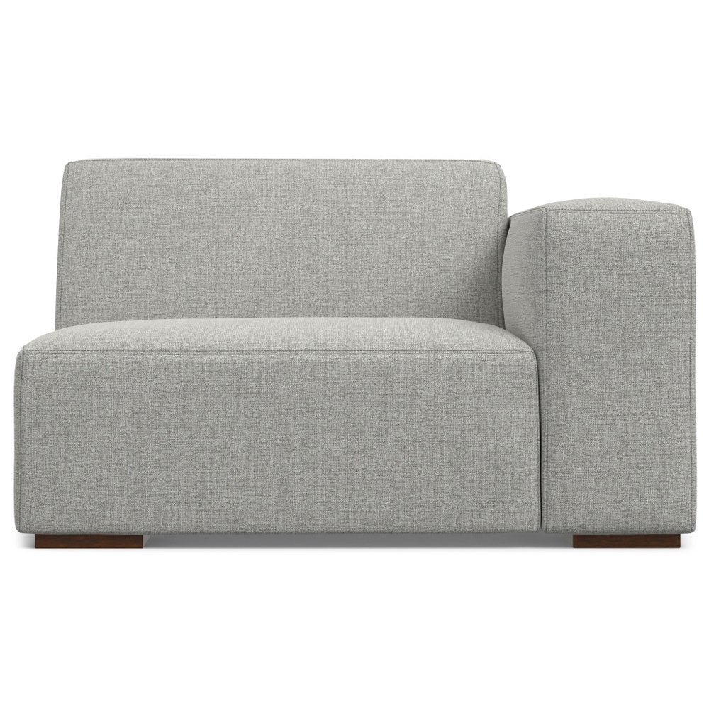44" Gray Fabric Modular Sofa With Brown Legs
