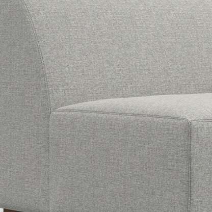 44" Gray Fabric Modular Sofa With Brown Legs