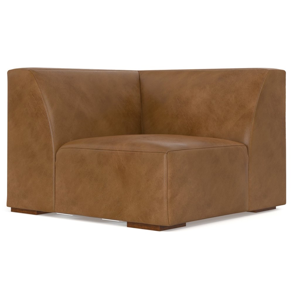 38" Brown Leather Modular Sofa