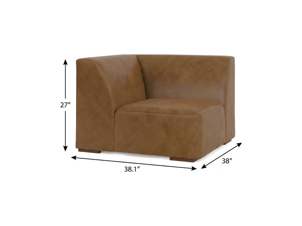 38" Brown Leather Modular Sofa