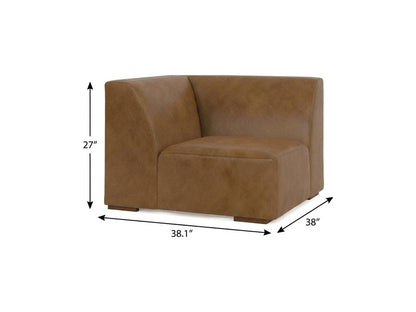 38" Brown Leather Modular Sofa