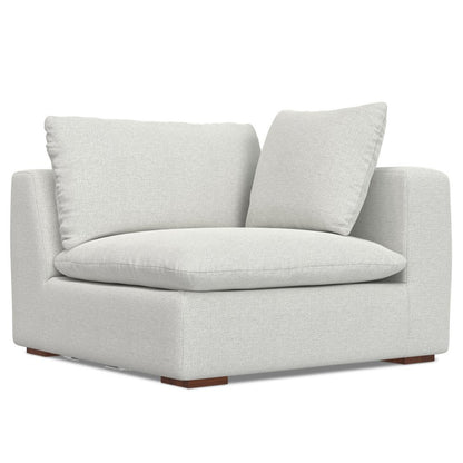44" Gray Fabric Modular Sofa With Brown Legs