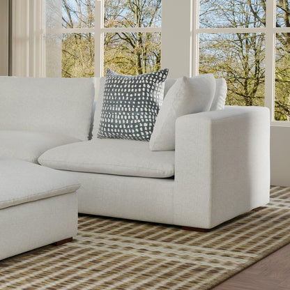 44" Gray Fabric Modular Sofa With Brown Legs