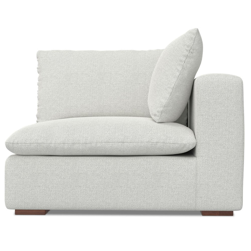 44" Gray Fabric Modular Sofa With Brown Legs