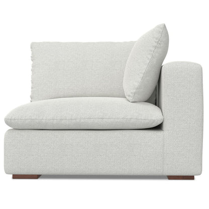 44" Gray Fabric Modular Sofa With Brown Legs