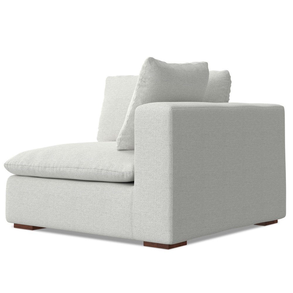 44" Gray Fabric Modular Sofa With Brown Legs