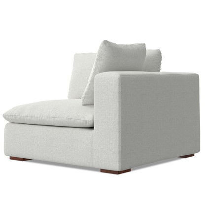44" Gray Fabric Modular Sofa With Brown Legs