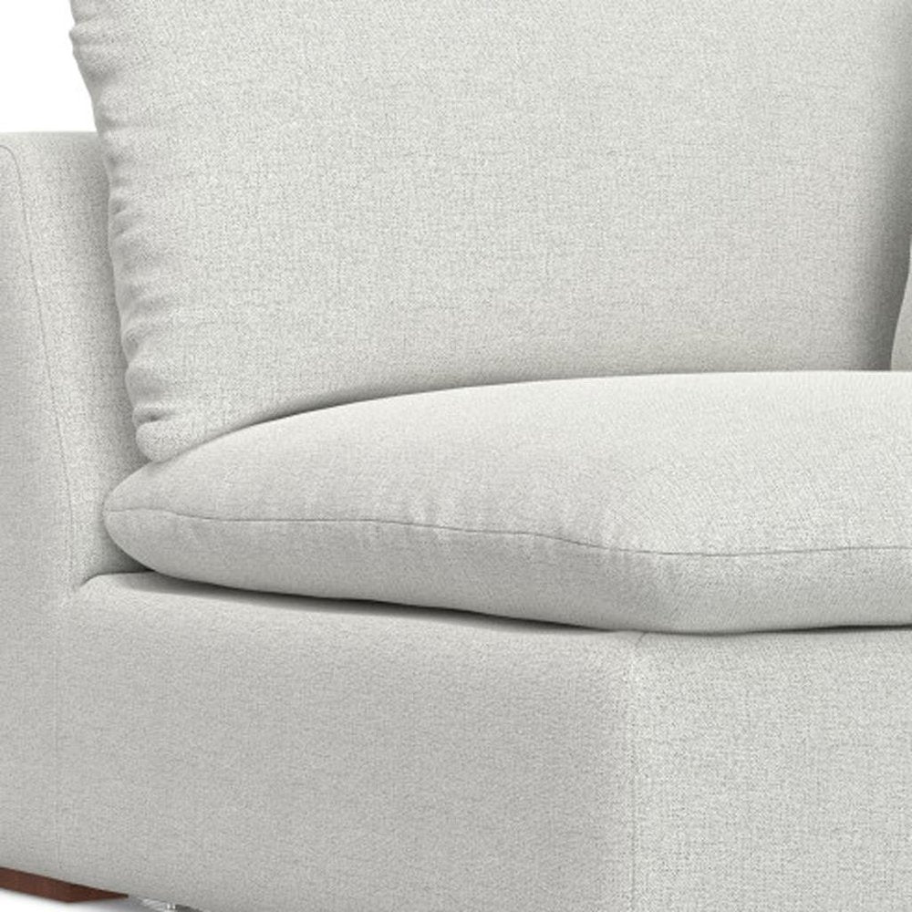 44" Gray Fabric Modular Sofa With Brown Legs