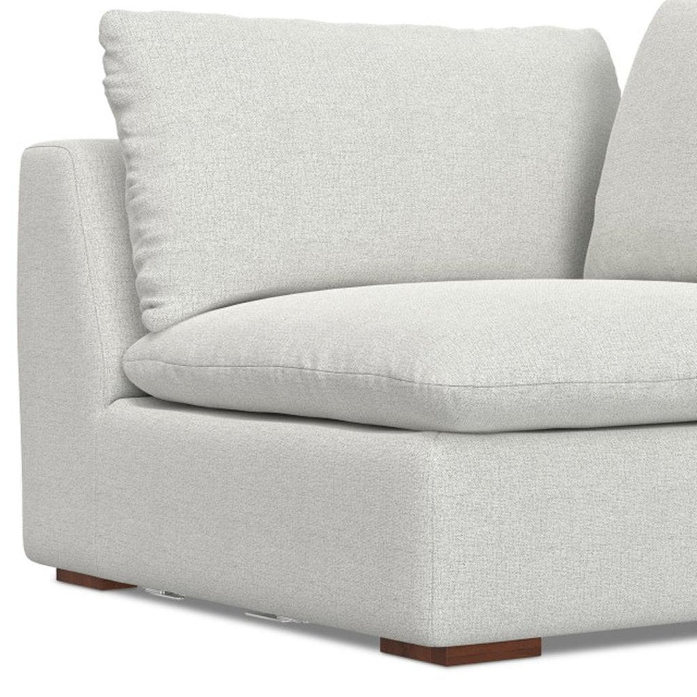 44" Gray Fabric Modular Sofa With Brown Legs