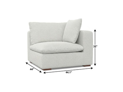 44" Gray Fabric Modular Sofa With Brown Legs