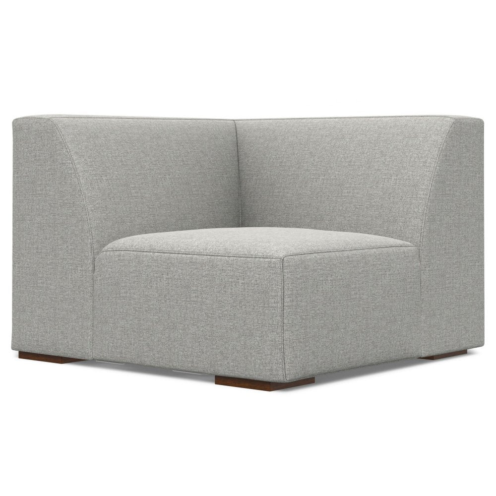 38" Gray Fabric Modular Sofa With Brown Legs