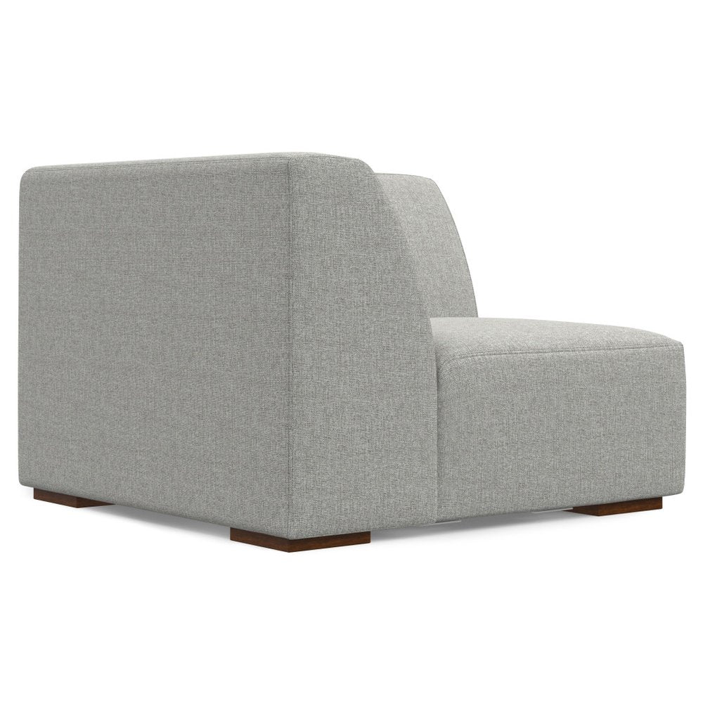 38" Gray Fabric Modular Sofa With Brown Legs