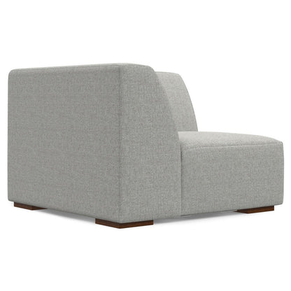 38" Gray Fabric Modular Sofa With Brown Legs