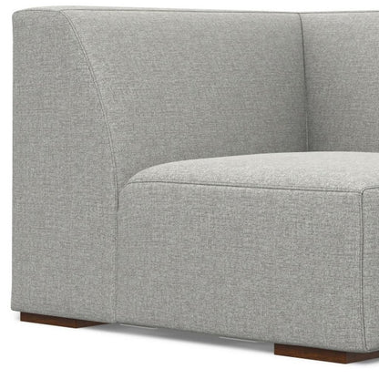 38" Gray Fabric Modular Sofa With Brown Legs