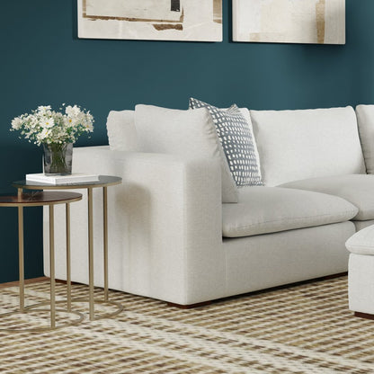 44" Gray Fabric Modular Sofa With Brown Legs