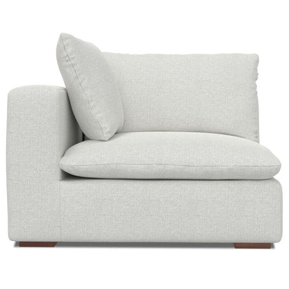 44" Gray Fabric Modular Sofa With Brown Legs